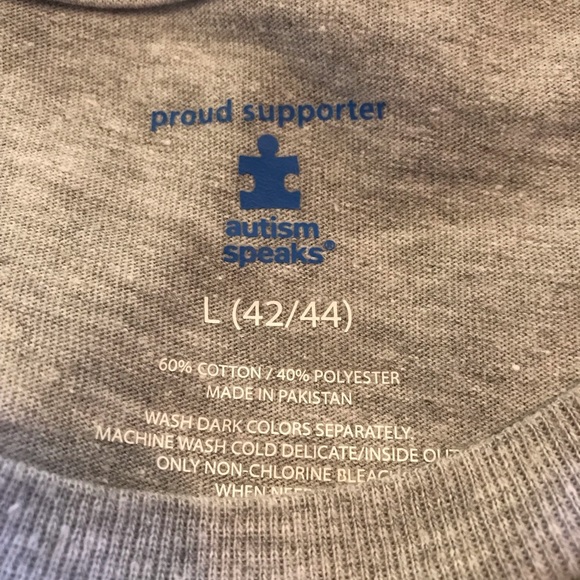 Gray short sleeve Autism T-shirt.   NWT  SIZE Large. UNISEX - Picture 8 of 8
